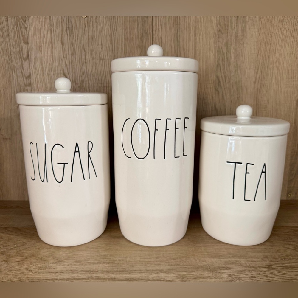 Rae Dunn White Ceramic Sugar Canister
